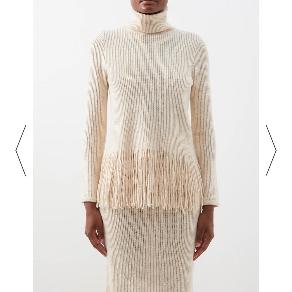 ZIMMERMANN Kaleidoscope fringed sweater in Cream, Size: (AU 1)